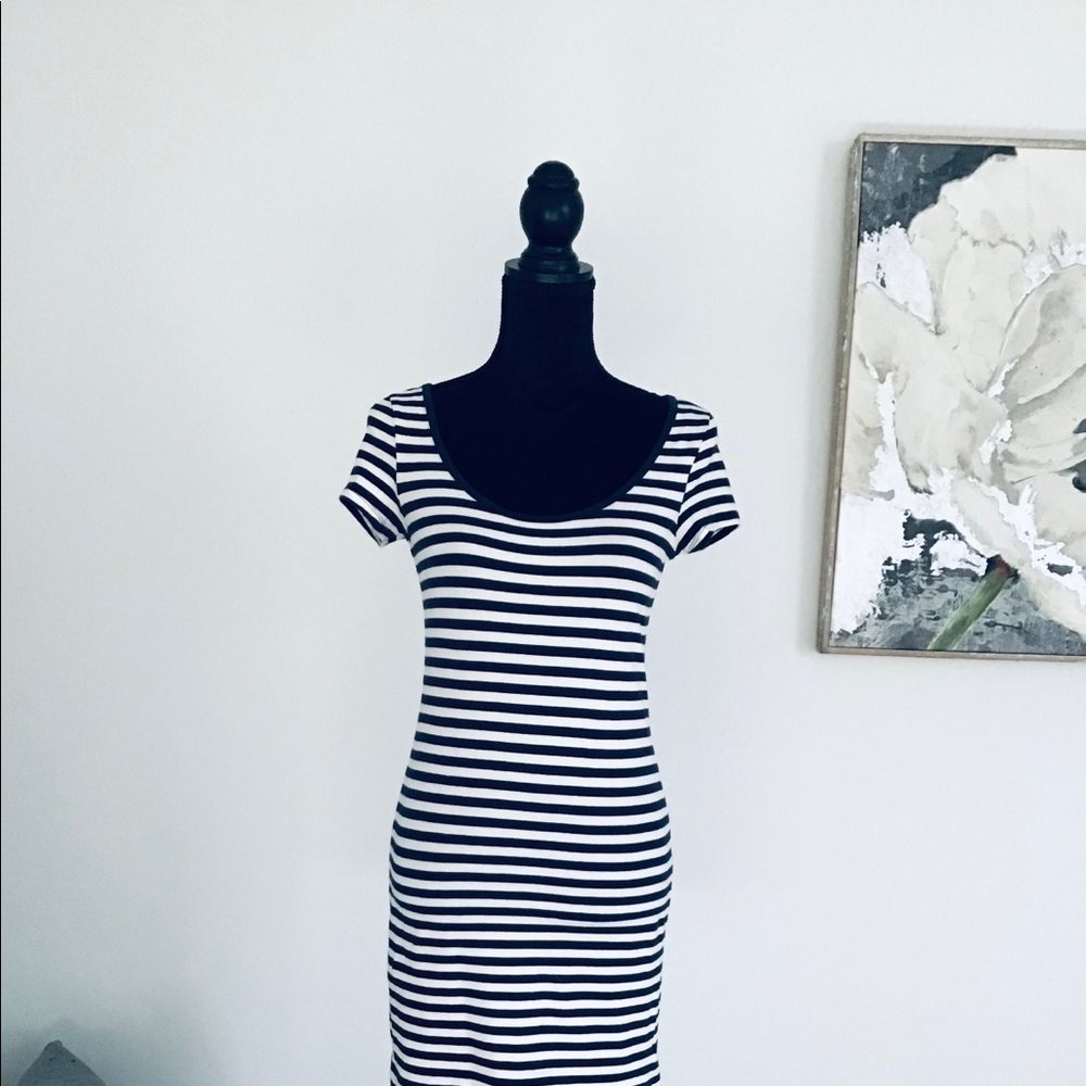 Form fitting striped dress